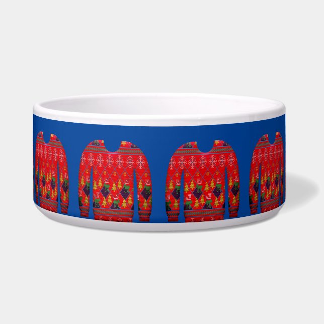 Nordic ugly sweater cute winter red blue (Front)