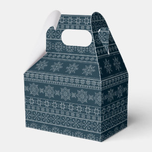 Nordic ugly sweater knitwear blue xmas winter  favor box