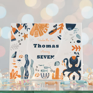 Nordic Under the Sea kids birthday Large Gift Bag