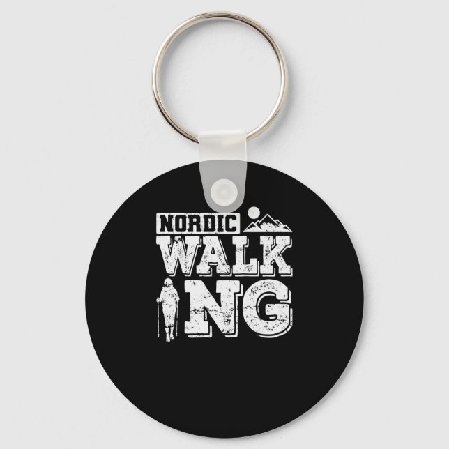Nordic Walking Sport Fitness Training Keychain (Front)
