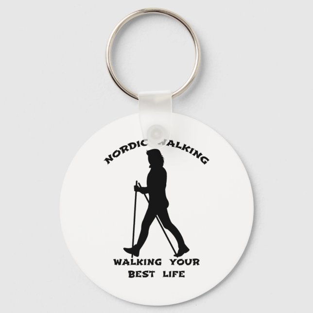 Nordic Walking - Walking Your Best Life Keychain (Front)