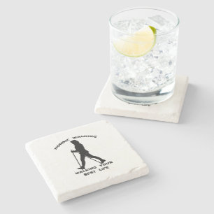 Nordic Walking - Walking Your Best Life Stone Coaster