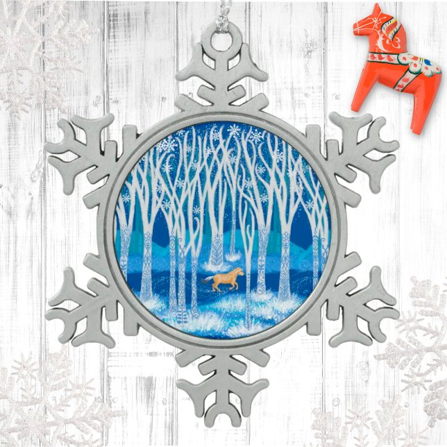 Nordic Winter Fjord Horse Ornament (Creator Uploaded)