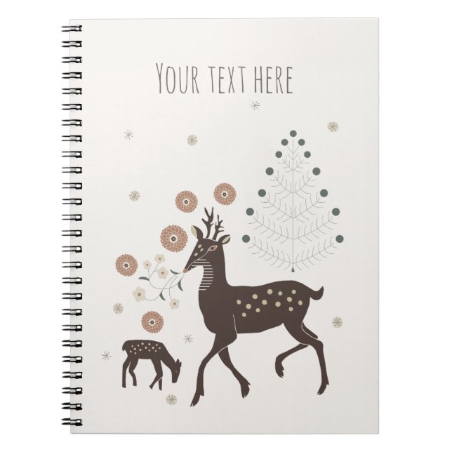 Nordic winter forest deers notebook (Front)