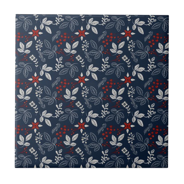 Nordic Winter Seamless Pattern  Tile (Front)