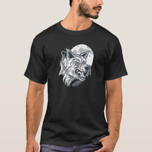 Nordic Wolf Head Moon Dog and Wolf friend T-Shirt