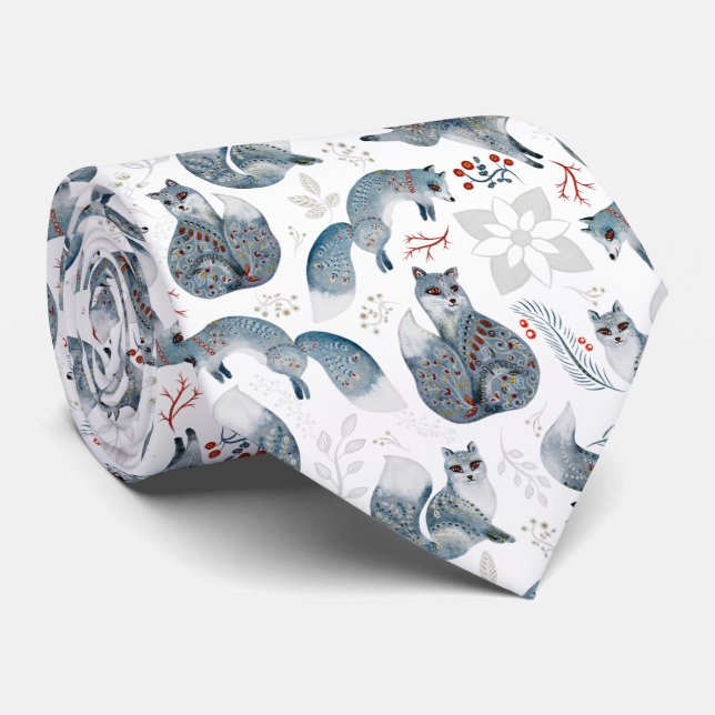 Nordic Woodland Animals Tie (Rolled)