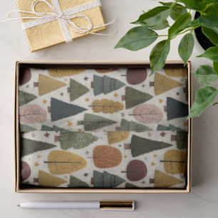 Nordic Woodland Earthy Christmas Tree Decoupage Tissue Paper