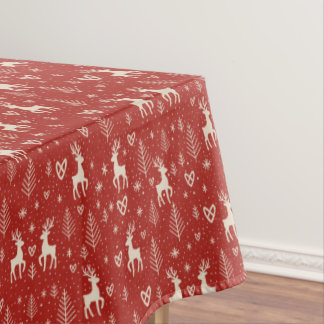 Nordic Yuletide Reindeer Tablecloth