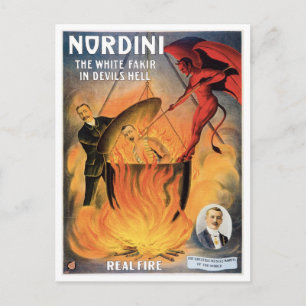 Nordini~ In Devils Hell Vintage Magic Act Postcard