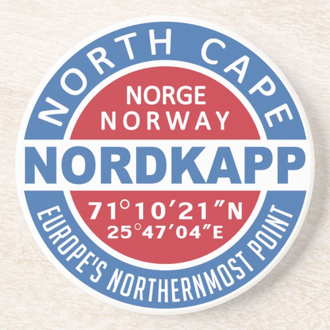 NORDKAPP Norvège dessous de verre de grès (Devant)