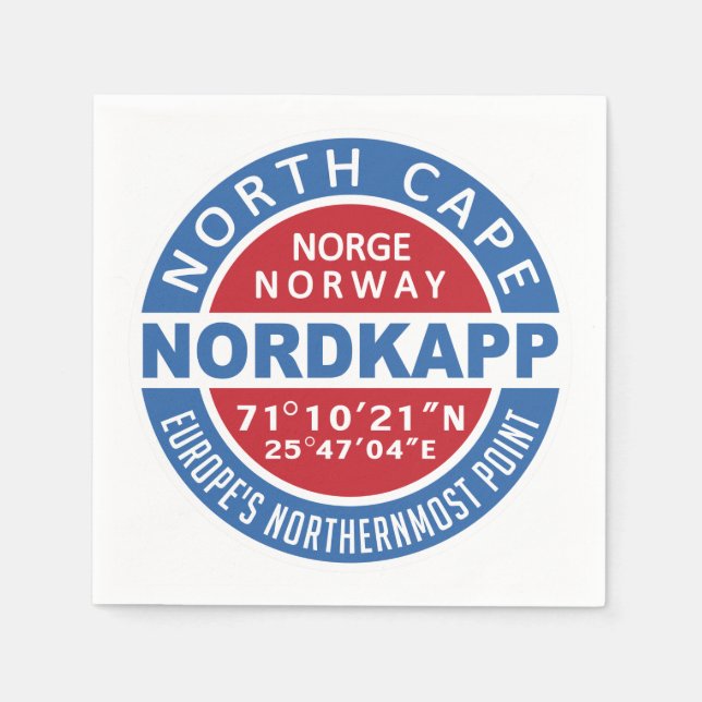 NORDKAPP Norvège serviettes en papier (Devant)