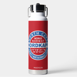 NORDKAPP Norway Custom Name Water Bottle
