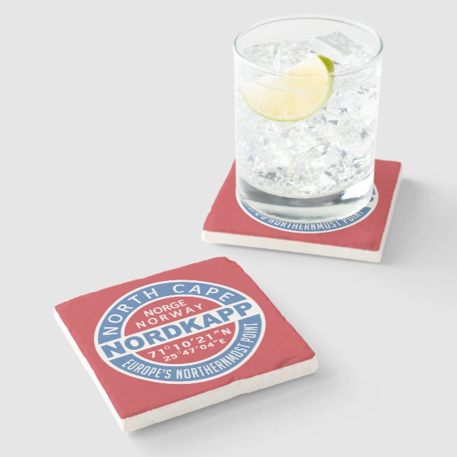 NORDKAPP Norway stone coaster (Side)