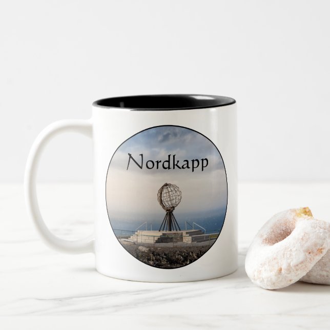 Nordkapp Norway Two-Tone Coffee Mug (With Donut)