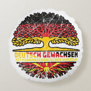 Nordmazedonien Nordmazedonisch Deutsch Deutschland Round Pillow