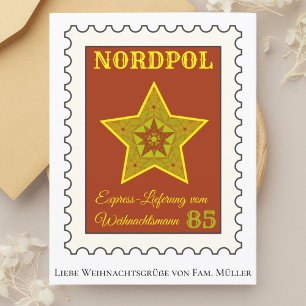 Nordpol Weihnachtsbriefmarke Postcard