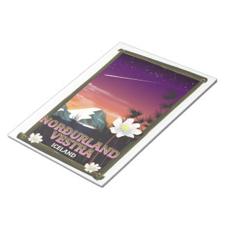 Norðurland vestra Iceland travel poster Notepad