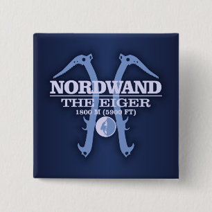 Nordwand "The Eiger" 2 Inch Square Button