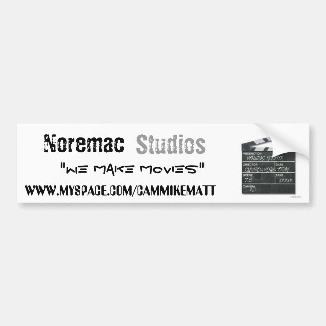 Noremac Studios bumper stickers (Front)