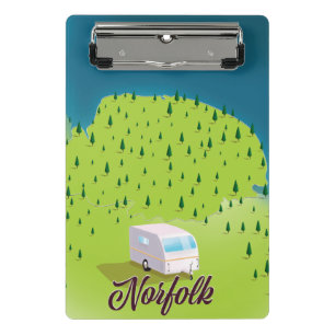 Norfolk Caravan map Notebook Mini Clipboard