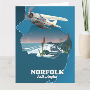 Norfolk East Anglia map  Card