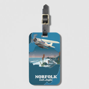 Norfolk East Anglia map  Two-Tone Coffee Mug Luggage Tag
