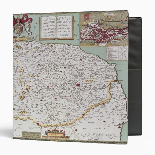 Norfolk, engraved by Jodocus Hondius Binder (Front/Inside)