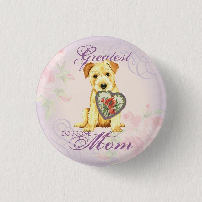 Norfolk Heart Mom 1 Inch Round Button (Front)