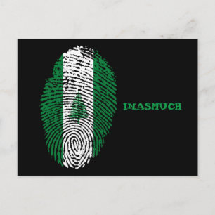 Norfolk Island Flag Fingerprint "INASMUCH" Postcard
