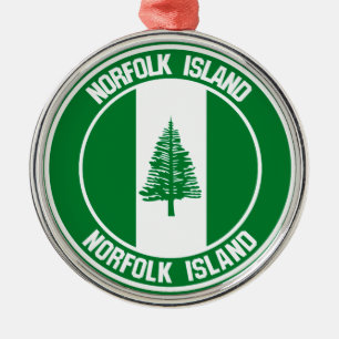 Norfolk Island Round Emblem Metal Ornament