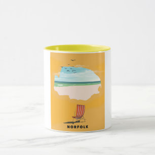 Norfolk Map illustrated travel poster Mug