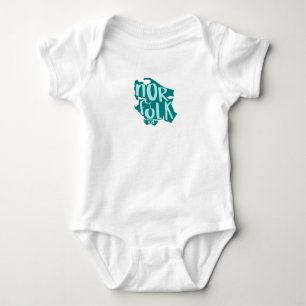 Norfolk Silhouette with the Word NORFOLK Baby Bodysuit