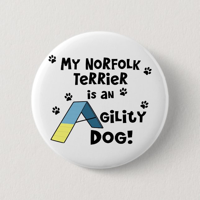 Norfolk Terrier Agility Dog 2 Inch Round Button (Front)