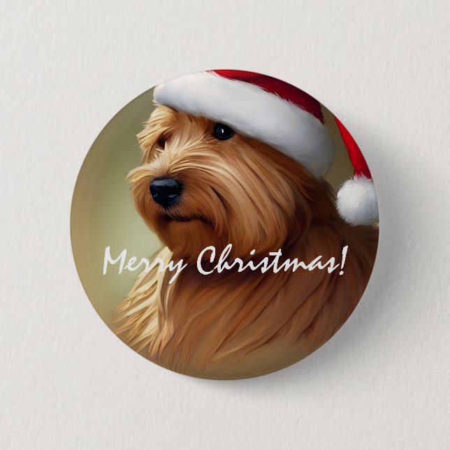 Norfolk Terrier Christmas 2 Inch Round Button (Front)