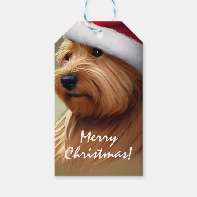 Norfolk Terrier Christmas Gift Tags (Front)