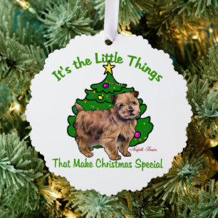 Norfolk Terrier Christmas Gifts Ornament Card
