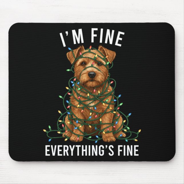 Norfolk Terrier Christmas I'm Fine Everything Is F Mouse Pad (Front)
