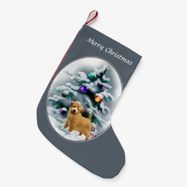 Norfolk Terrier Christmas Small Christmas Stocking (Front (Hanging))