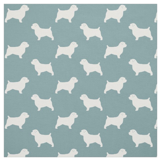 Norfolk Terrier Dog Breed Silhouettes Pattern Fabric (Swatch)