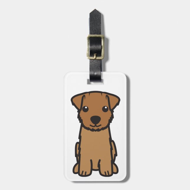 Norfolk Terrier Dog Cartoon Luggage Tag (Front Vertical)