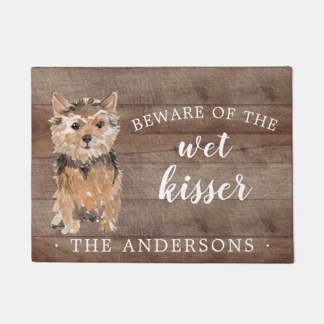Norfolk Terrier Dog Personalized Door Mat (Front)