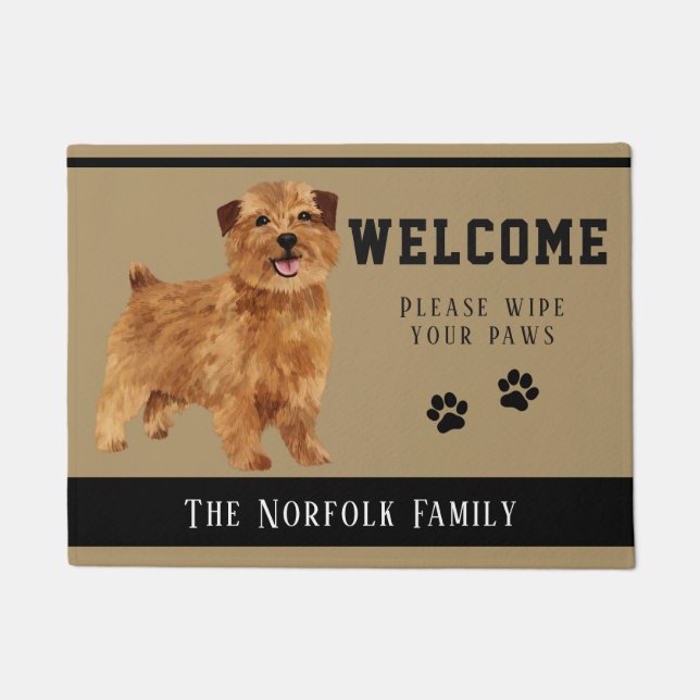 Norfolk Terrier Doormat (Front)