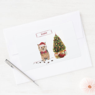 Norfolk Terrier Funny Christmas Dog with Tree Sticker