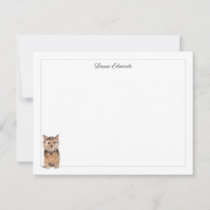 Norfolk Terrier Grey Border Personalized Card
