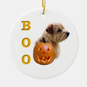 Norfolk Terrier Halloween Boo Ceramic Ornament