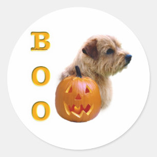 Norfolk Terrier Halloween Boo Classic Round Sticker