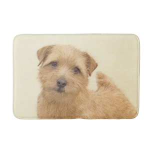 Norfolk Terrier Painting - Cute Original Dog Art Bath Mat