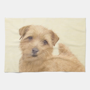 Norfolk Terrier Painting - Cute Original Dog Art Kitchen Towel