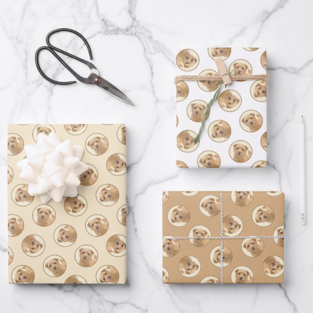 Norfolk Terrier Painting Cute Original Pet Dog Art Wrapping Paper Sheet (Front)